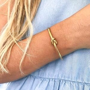NEW Gold Stainless Steel Knot Cuff Bangle